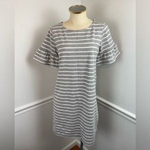 J. CREW Grey & White Stripe Dress NWT | Size Small